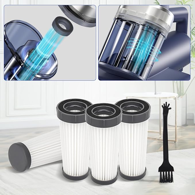 Mattress Vacuum Filters Compatible with Teant Mattress Bed Vacuum Cleaner | Washable Hepa Mattress Filters Replacement for Teant Blue, Grey Upgrade, Pink Bed Mattress Vacuum (4 Pack)