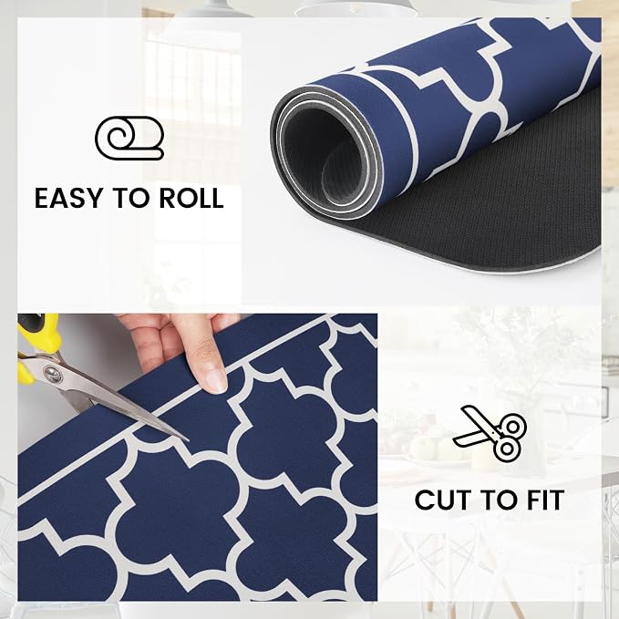 WISELIFE Dish Drying Mat Super Absorbent Drying Mat Large Dish Drying Mats for Kitchen Counter Easy Clean Dish Mat Kitchen Drying Mat15"x 18" Stylish Blue
