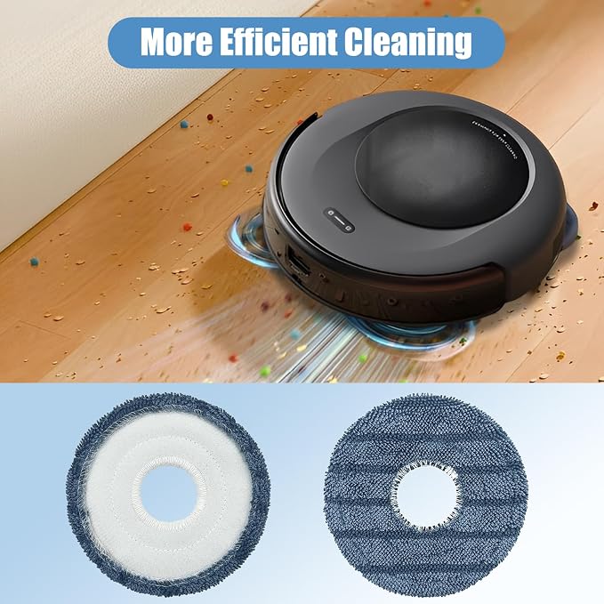 6-Pack C20 Mop Pads Compatible with Eufy Robot Vacuum Omni C20 – Washable Microfiber Mopping Cloth Refills, Reusable Replacement Pads for C20 Omni Floor Cleaner