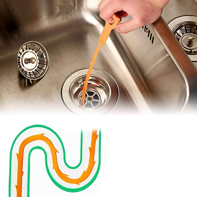 Drain Clog Remover Snake Tool for Hair and Debris, Unclog Toilet, Sink, Shower, Bathtub, Sewer