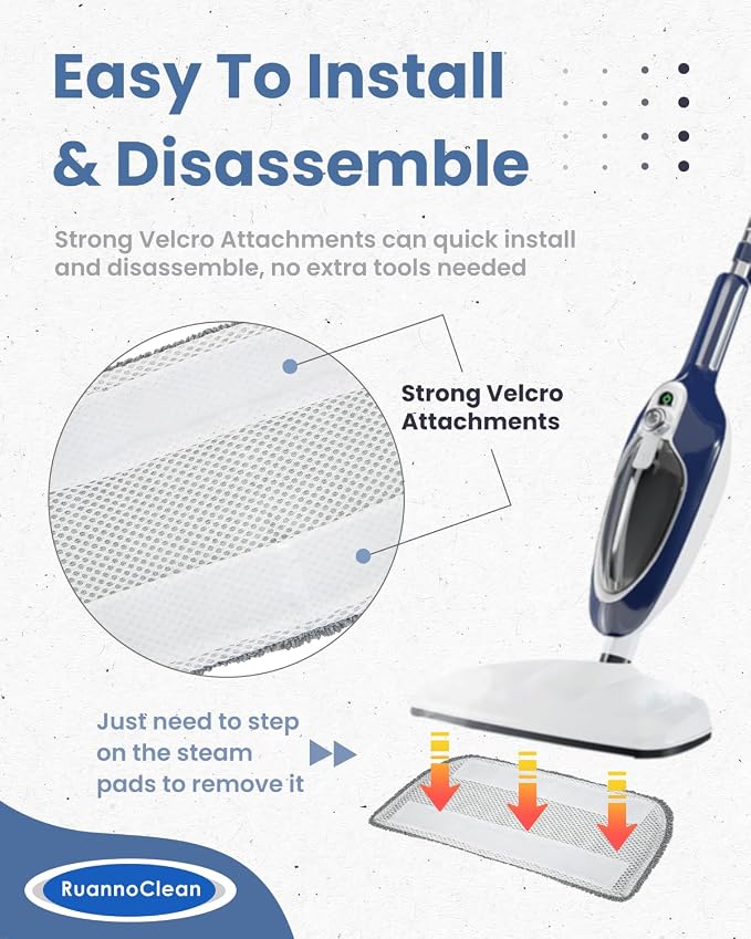 4 Pack Steam Mop Pads Compatible with GorFanty GF-6610B/GF-6610 | Steam Mop Replacement Pads Compatible with Neugo NE033M/Mxnsewr/Sprobil/KGHKGH Floor Steamer, Washable & Reusable Steamer Pad