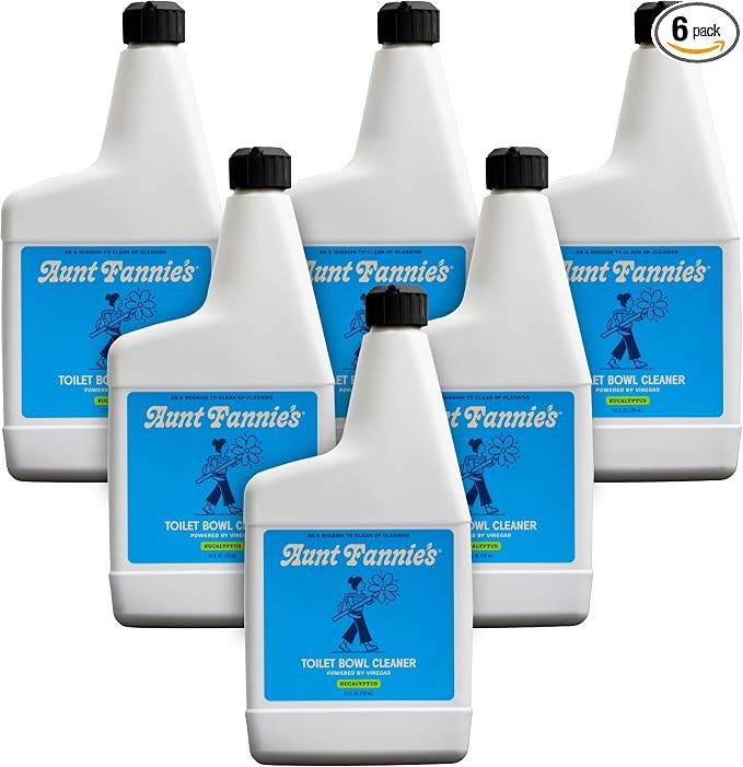 Aunt Fannie's Toilet Bowl Cleaner, Bleach-Free Cleaner Powered by Vinegar, Freshens and Removes Stains, Eucalyptus Scent, 24 fl oz, Pack of 6