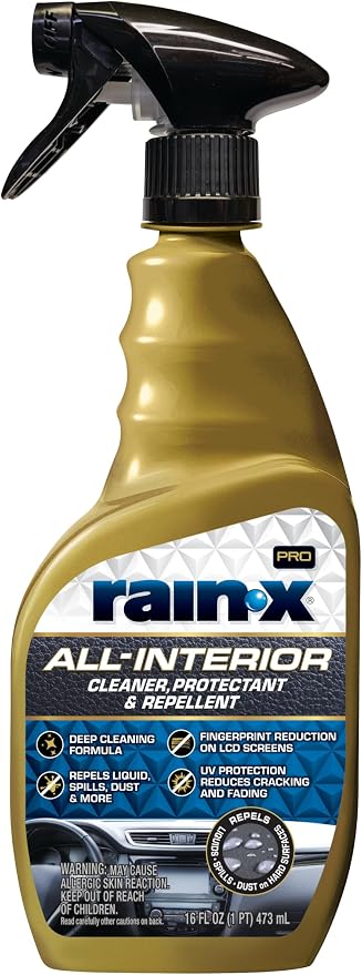 Rain-X 620232SRP All-Interior Cleaner Protectant & Repellent for Car Interiors, Cleans + Repels Liquid Spills & Dust without Residue, Cherry Scent 16 Fl Oz.