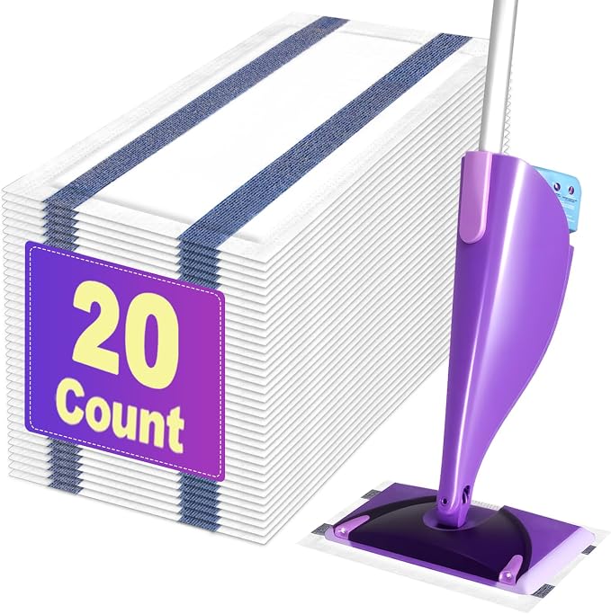 20 Pack Disposable Mop Pads Refill for Swiffer Wet Jet Spray Mop | Wet Jet Mopping Pads for Multi-Surface Floor Cleaning, Multi-Layer Thickening and Super Absorbent