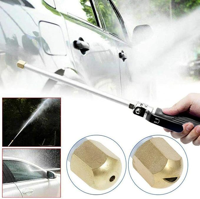 39'' High Pressure Washer Hose Attachment Jet Nozzle,Hose into Power Washer Sprayer Wand with Flexible Hose Nozzle,Cleaning Tool for Gutter Patio Car Pet Window Glass Black
