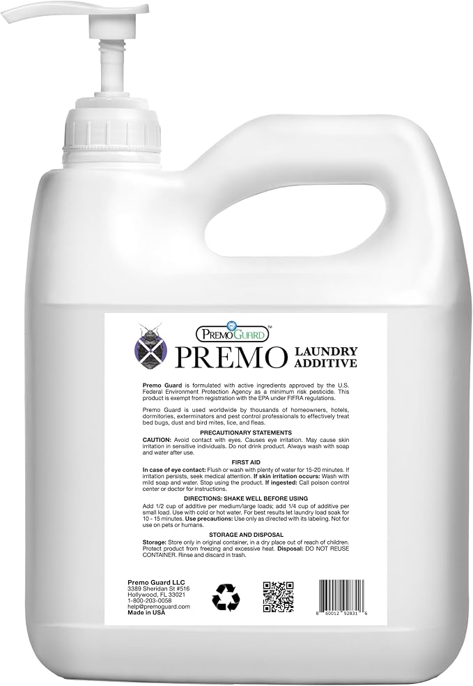Premo Guard Bed Bug, Mite & Lice Natural Laundry Detergent Additive