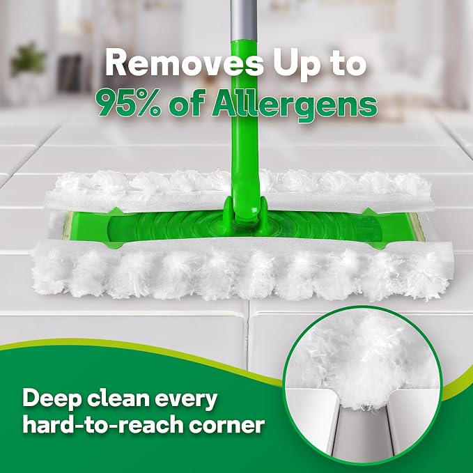 AIR U+ Heavy Duty Dry Sweeping Cloths 30 Refills for Swiffer , Thick | Fluffy Microfiber disposable mop pads, hardwood tile vinyl floor, traps dust pet hair, deep groove cleaning Unscented