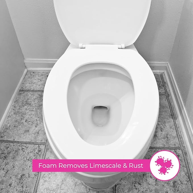 Astonish Foaming Pink Peony Toilet Bowl Cleaner 2 Pack - Deep Cleaning Limescale, Calcium & Rust - No Bottle, Removes Hard Stains (3 Boxes, 24 Tablets)