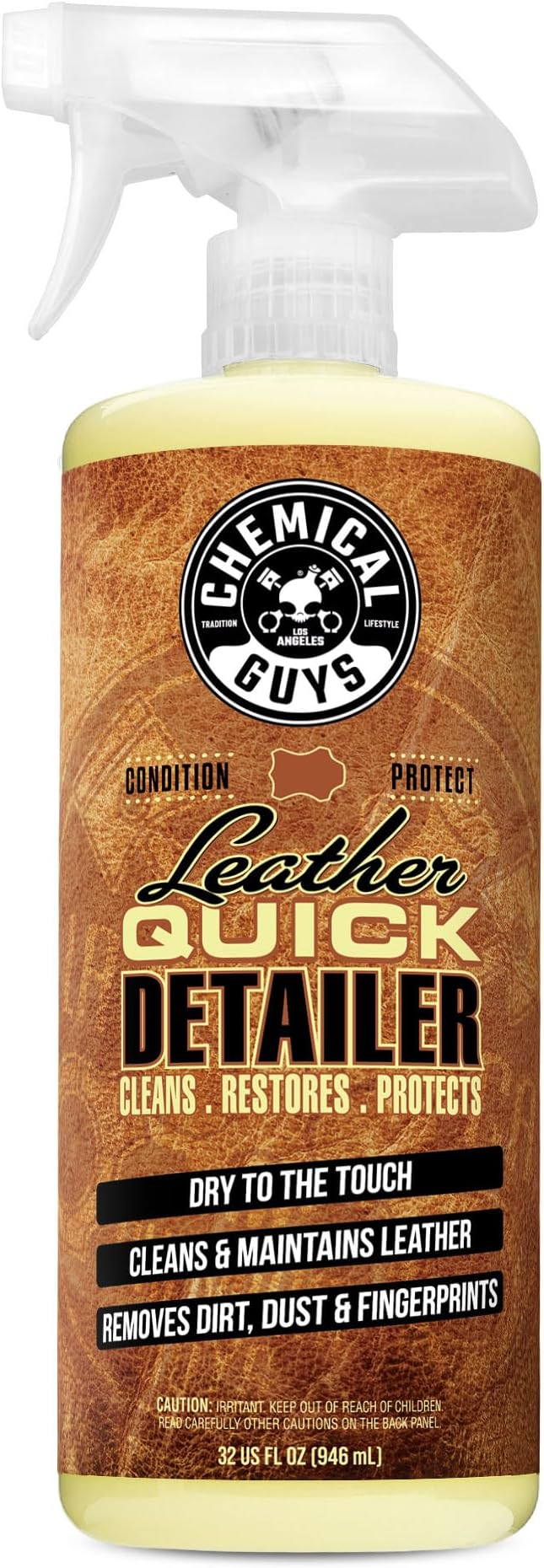 Chemical Guys, Leather Quick Detailer, Cleaner & Conditioner Spray, 32 oz | Quick spray cleans and conditions seats, furniture and apparel, safe on natural, synthetic and faux leather