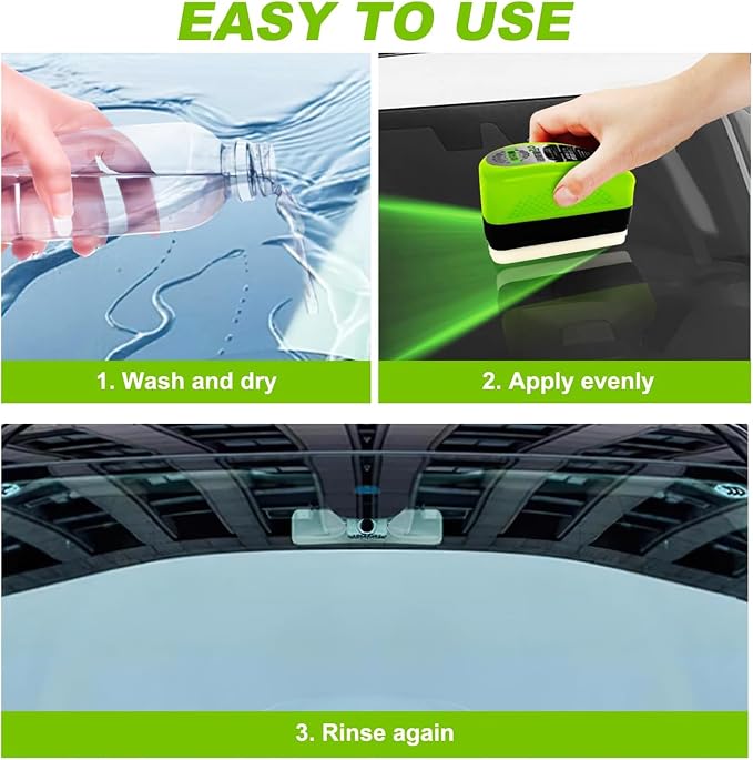 2026 Upgrade Automotive Clear Vision Windshield Cleaner, Oil Film Cleaning Brush for Car Windows, Clear Vision Glass Cleaner Car Windshield Cleaner Tool Improving Windshield Clarity & Visibility