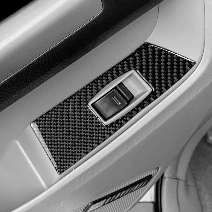 Rear Window Lift Trim Decals Fit for Toyota 4Runner(N210) 2003-2009 | for SR5/Sport Edition/Limited | Real Carbon Fiber | Rear Door Window Switch Control Cover | Self-adhesive