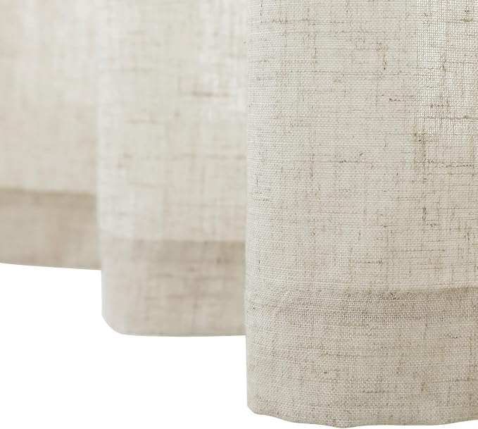jinchan Lien Tier Curtains and Valances, 26x36, 3 Panels, Natural | Light filtering, rod pocket, cafe curtains, farmhouse, machine washable, small window decor, bathroom, laundry room, RV