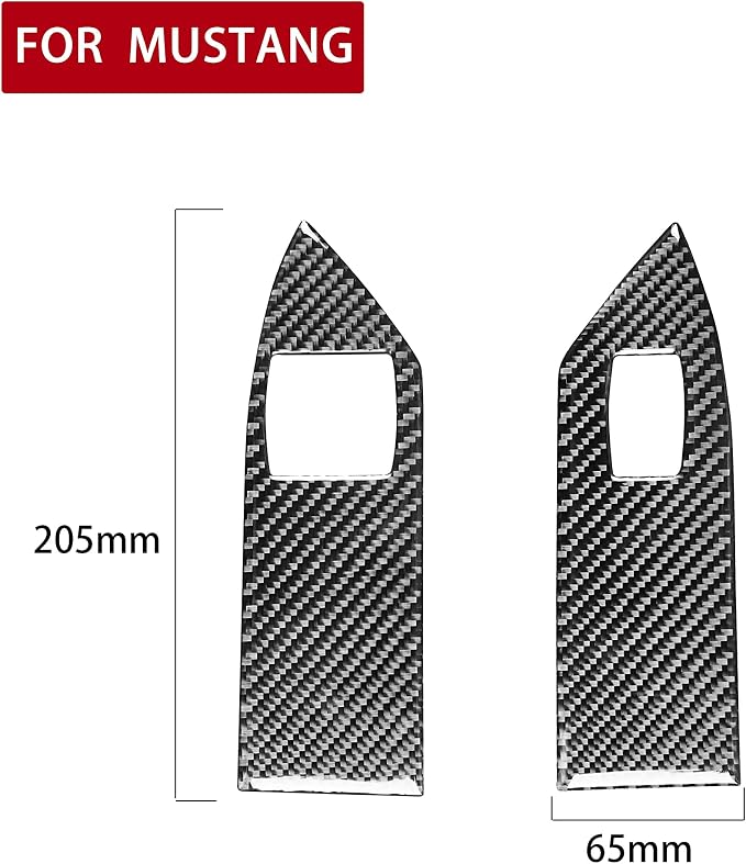 Real Carbon Fiber Trim for Ford Mustang GT Shelby Accessories | for 2005 2006 2007 2008 2009，Window Lift Panel Cover，Thick Overlay Sticker Decal，Type-A
