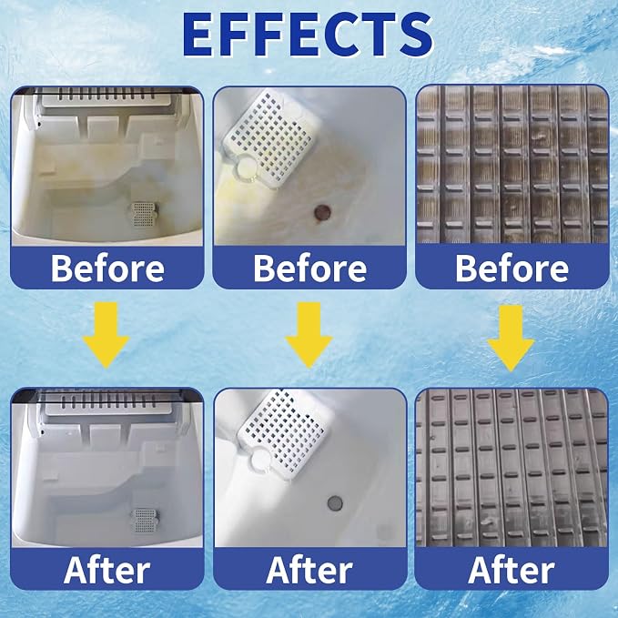 Ice Maker Cleaner and Descaler - Ice maker cleaning tablets mini size, compatible with all major brands, safe and nickel-free descaler, suitable for countertop, portable, and commercial ice makers.