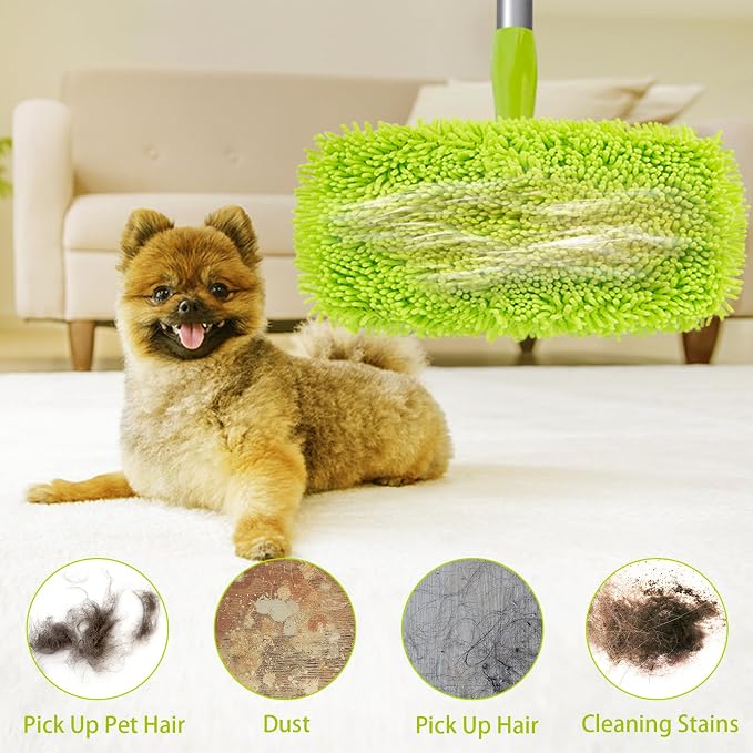 Reusable Dry Sweeping Cloths Microfiber Wet Mop Pads Compatible with Swiffer Sweeper Mop Replacement Sweeping Mopping pad Refills for Hardwood Surface Floor Cleaning (15)