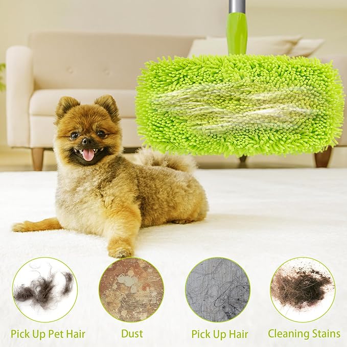 Unoutur Reusable Dry Sweeping Cloths Microfiber Wet Mop Pads Compatible with Swiffer Sweeper Mop Replacement Sweeping Mopping pad Refills for Hardwood Surface Floor Cleaning (6PCS)