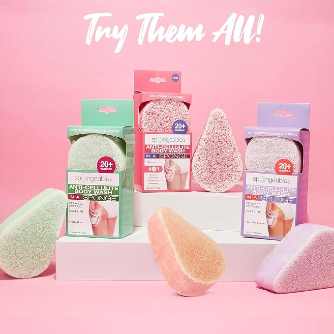 Spongables Pedi Scrub Foot Exfoliating 20+ Wash Sponge, Clean & Fresh, 3 Count