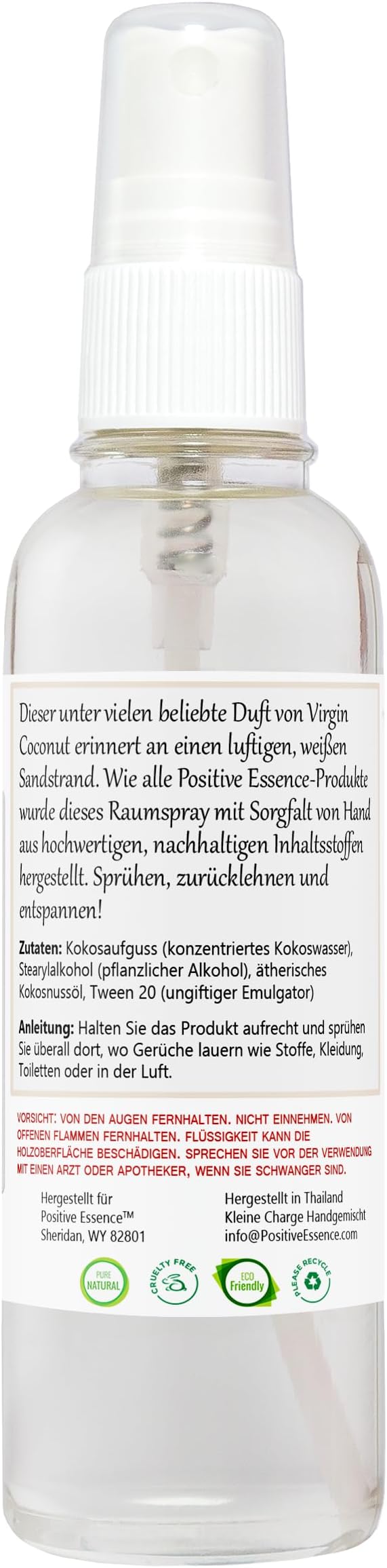 Virgin Coconut Linen and Room Spray, Natural Aromatic Mist Made with Pure Virgin Coconut Oil, Relax Your Body & Mind, Perfect as a Bathroom Air Freshener Odor Eliminator