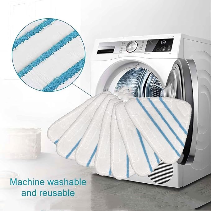 4 Pack Reusable Mop Pads Compatible with True & Tidy STM-500, STM-700 Steam Mops, Refills for Turonic ST3 Steam Mop Microfiber Washable Pads, Cloths for Floor Cleaning, Scrubbing and Floor Caring