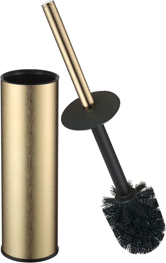 Toilet Brush and Holder Set Premium Material Toilet Bowl Cleaner Free Standing Toilet Bowl Brush and Holder Gold