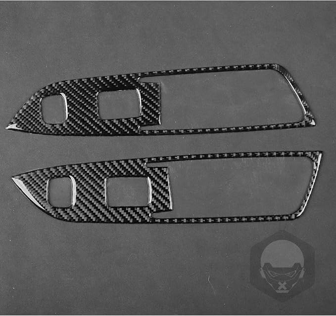 Rear Door Window Switch Stickers Fit for Chevrolet Blazer 2019-2025 | for L/LT/RS/Premier | Real Carbon Fiber | Rear Door Window Switch Control Panel Cover | Anti-scratch | Self-adhesive