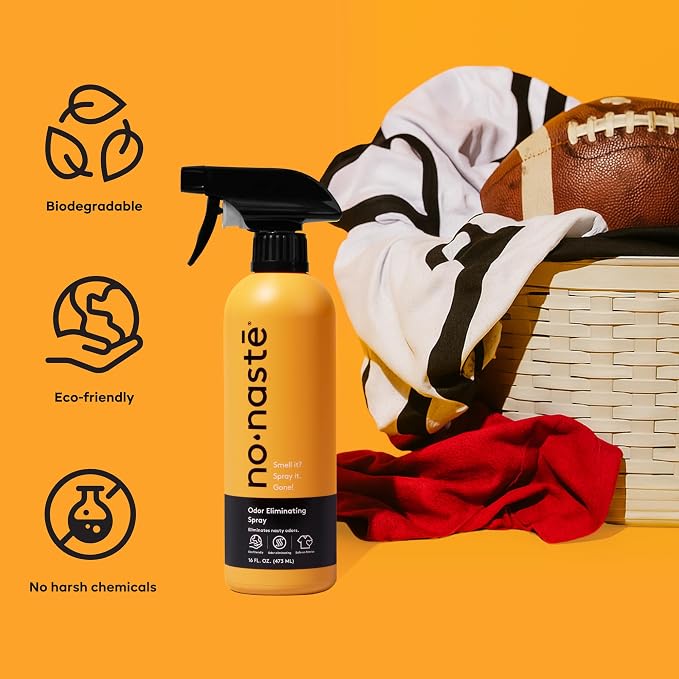 Nonaste Shoe, Sneaker & Gym Bag Odor Eliminator Spray, 16 oz, Pack of 1 | Spray Eliminates Odor in Shoes, Sneakers, Gym Bags, Sports Gear & Yoga Mats. Long-Lasting, Fabric-Safe Refresher