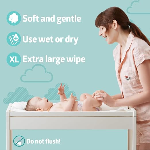 Medline Ultrasoft Disposable Dry Cleansing Cloths, Fragrance-Free, 10 x 13 inches, 50 per Bag, One Bag