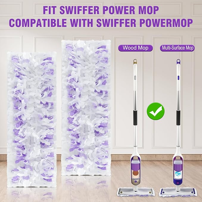 40 Pack Disposable Power Mop Refills Pads Compatible with Swiffer Power Mop | Spray Wet Pads Refill,Wet and Dry Use，Disposable Spray Mopping Pads Refills for Multi-Surface Floor Cleaning