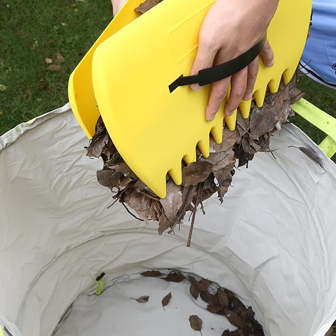 G-BAR Leaf Grabber Set Paw Handheld Hazelnut Leaf Scoop Fast Lawn Remove Fallen Collection Great Tool Lawn Claw Leaf Blade Used to Pick Up Leaves, Grass Clippings, Trash (Yellow)