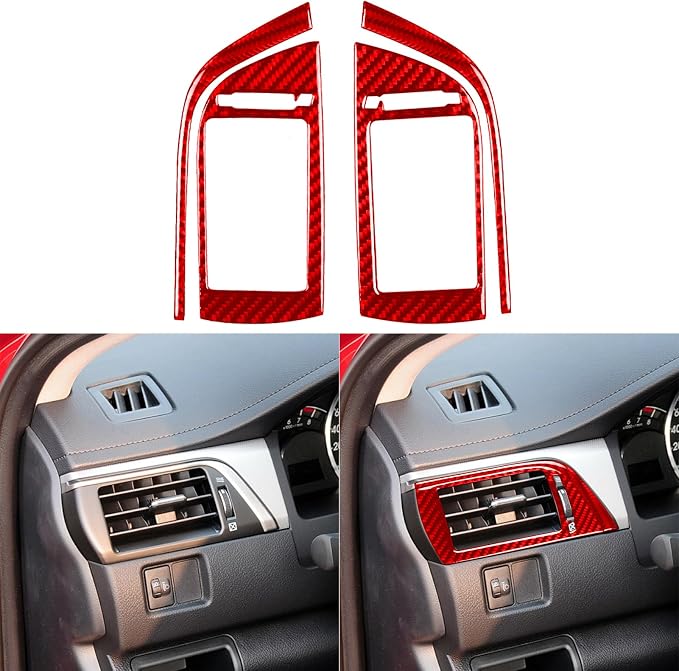 Real Carbon Fiber Trim for Toyota Camry Accessories | for 2012 2013 2014 Dashboard Air Vent Wind Outle Panel Interior Thick Overlay Decal