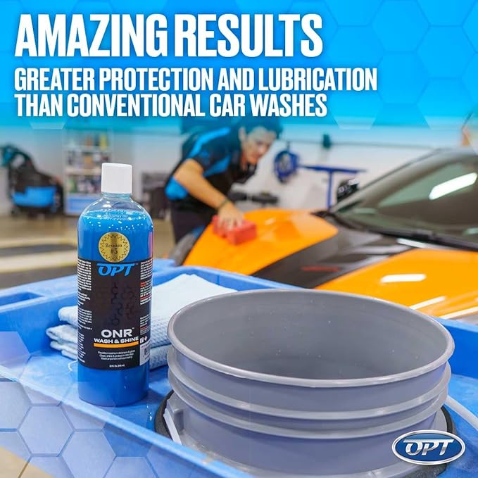 Optimum No Rinse Wash and Shine Version 5 - ONR Rinseless Car Wash Soap for Auto Detailing, Use On Paint, Ceramic Coatings, Glass, Interior (8 oz)