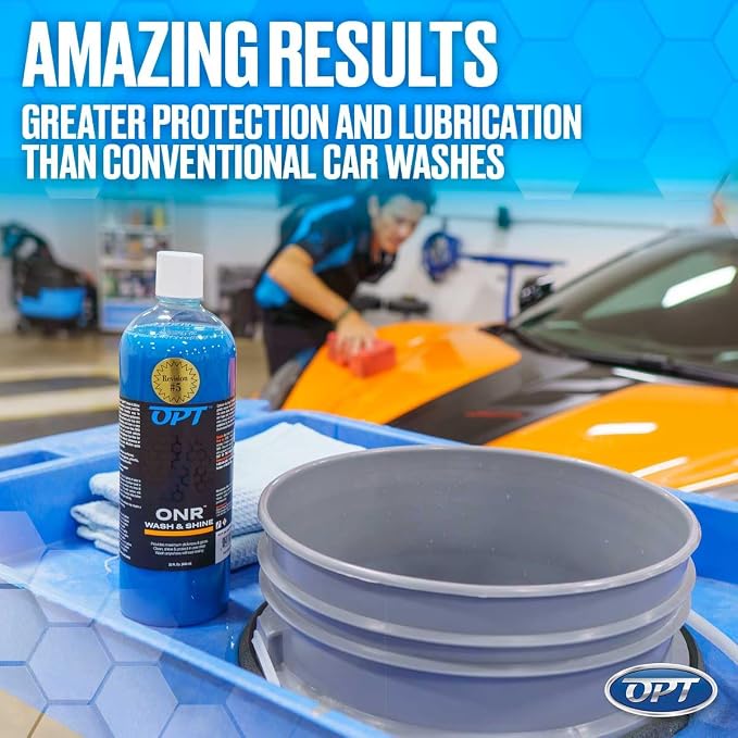 Optimum No Rinse Wash and Shine Version 5 - ONR Rinseless Car Wash Soap for Auto Detailing, Use On Paint, Ceramic Coatings, Glass, Interior (1 Gallon)