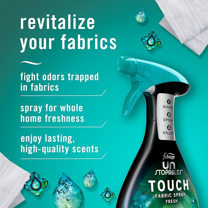 Unstopables Touch Fabric Spray and Odor Fighter, Fresh & Paradise, 16.9 oz, Pack of 2