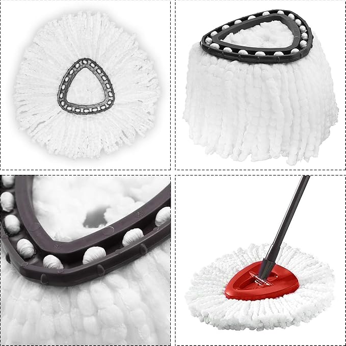 1 Pack Mop Heads Replacement for O-Ceda Easy Wrin Spin Mop, Microfiber Spin Mop Refills, Easy Cleaning Mop Head Replacement (1pc 1-Tank Mop White)