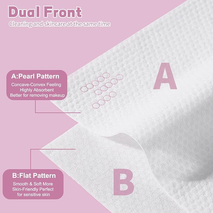 Disposable Face Towel 100 Count for Washing Soft Cotton Dry Wipes Facial Cloths Towelettes for Washing and Drying, Facial Tissue for Cleansing, Skincare and Makeup Remover (4 Pack)