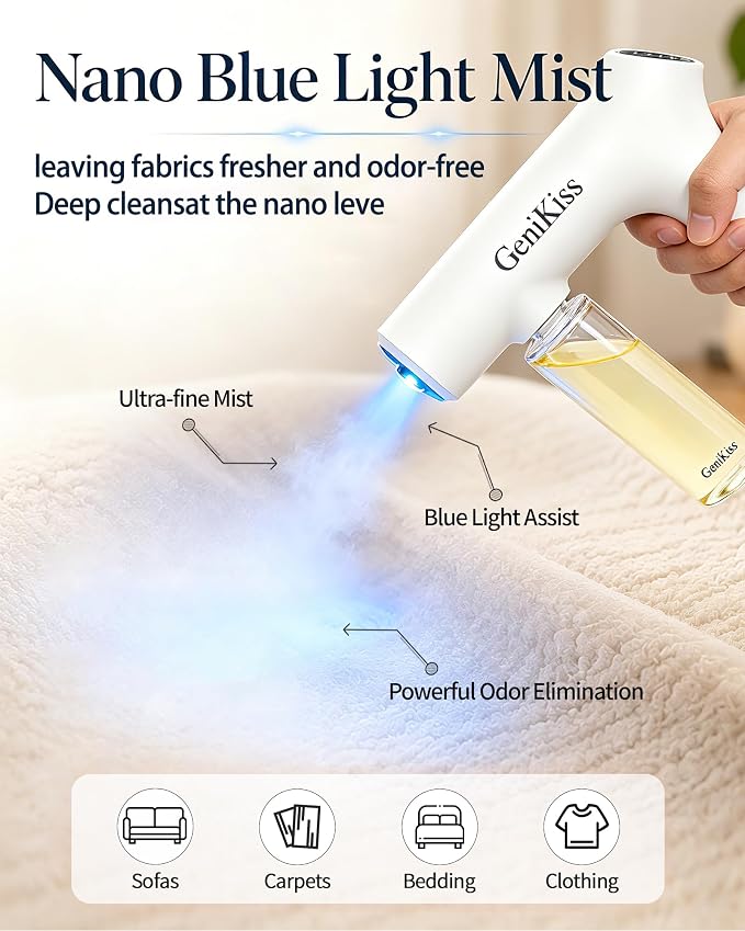 Nano Blue Light Deodorizer Spray Refill Pet & Home Odor Eliminator | Bio-Enzyme Odor Control, For Dog & Cat Urine, Litter Box, Carpets, Trash Bins & Car Interiors, Safe for People & Pets