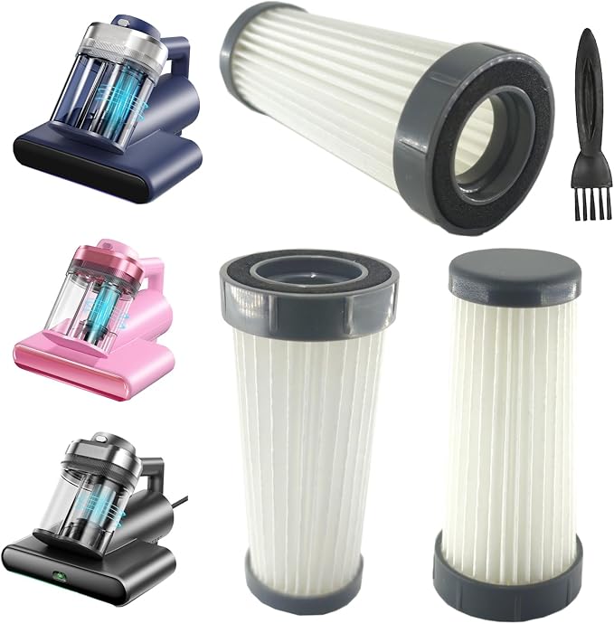 3Pack Hepa Filters Replacement Compatible with Teant and Trucozie T556 Mattress Vacuum Cleaner. Washable Filters Works with Teant Blue, Gray Upgrade and Pink Bed Vacuum Cleaner.