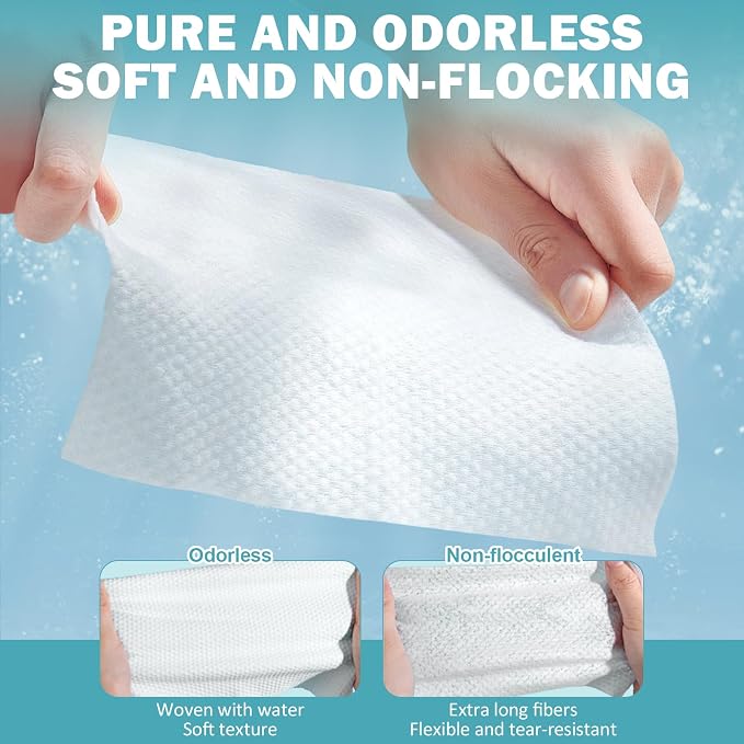 Face Towels, Disposable Face Towel 100 Count, Makeup Remover Dry Wipes, Soft Cotton Dry Wipes Facial Cloths Towelettes for Washing and Drying, Facial Tissue for Cleansing, Skincare