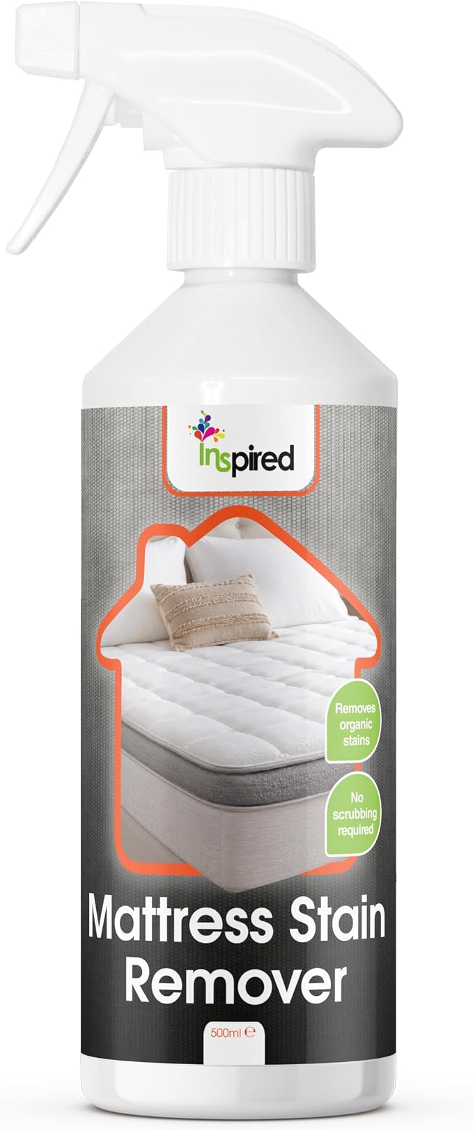Inspired - Professional Mattress Stain Remover, Removes Organic Stains, Blood, Urine & Feces, 500ml