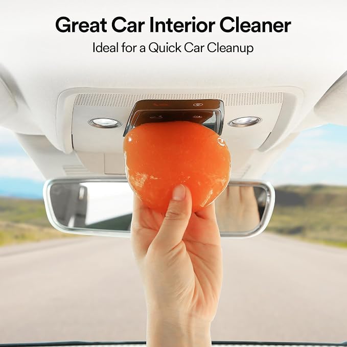PULIDIKI Car Cleaning Gel Putty Car Cleaning Kit Car Interior Cleaner Slime | Car Cleaning Supplies Auto Detailing Tools Car Accessories Car Gifts for Women Men Keyboard Cleaner Orange