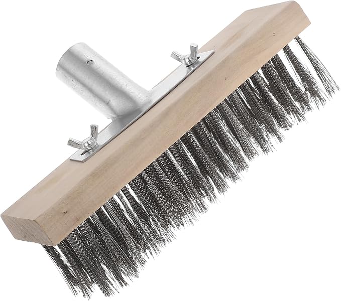 Stainless Steel Wire Scrub Brush 20cm Heavy Duty Outdoor Cleaning Brush for Moss Removal Patio and Garden Tough Surface Scrubber