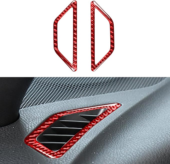 Red Real Soft Carbon Fiber Trim Stickers Dashboard Side Vent Panel Frame Decals Car Accessories Compatible with Subaru BRZ/Scion FR-S/Toyota 86 2016 2017 2018 2019 2020
