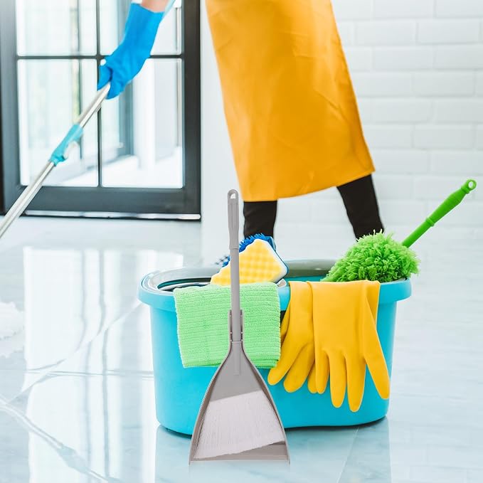 Small Broom with Dustpan Set for Bedrooms and Corner Spaces, Mini Handheld Brush with Ergonomic Grip and Sturdy Plastic Nylon Material, Reliable Small Sweeping Brush Dustpan,