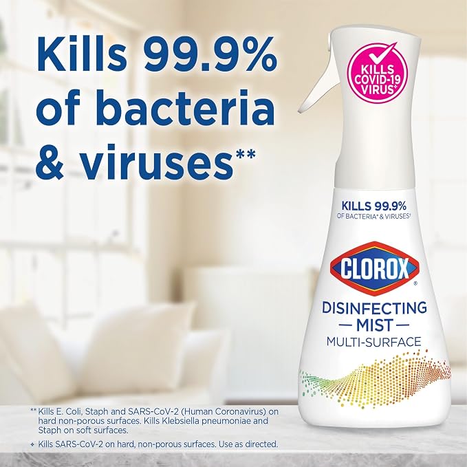 Clorox Disinfecting Mist Sanitizing And Disinfectant Spray, 16 Oz, Lemon And Orange Blossom