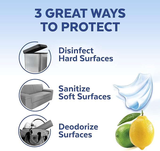 Lysol Disinfectant Spray, Sanitizing and Antibacterial Spray, For Disinfecting and Deodorizing, Lemon Breeze, 19 Fl Oz (Pack of 2), Packaging May Vary