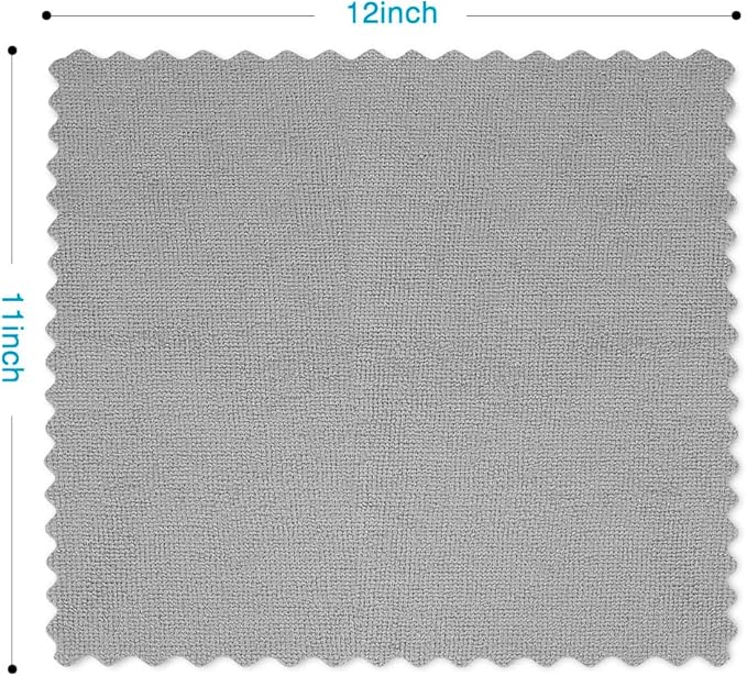 Orighty Microfiber Cleaning Cloth 5 Pack, Grey Cleaning Rags 12x11 inch | Microfiber Towels for Cars, Highly Absorbent Household Cleaning Supplies, Reusable Lint Free Cloths for House, Kitchen