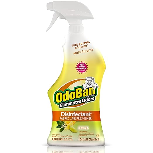 OdoBan Ready-to-Use Disinfectant and Odor Eliminator, Made in the USA, Citrus Scent, 32 Ounce Spray Bottle