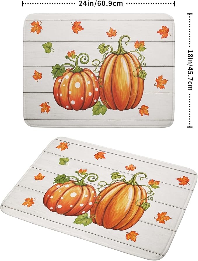 Fall Dish Drying Mat for Kitchen Counter Cute Pumpkin Festival Microfiber Absorbent Dish Draining Reusable Washable Foldable Extra Large 18"x24"