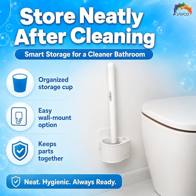 Pumice Stone for Toilet Bowl Cleaning, 8-in-1 Toilet Cleaning Kit with 6 Replaceable Fish Heads, 17" Extra Long Handle, Wall Mount Holder, Removes Hard Water Stains, Mineral Deposits & Rust Rings