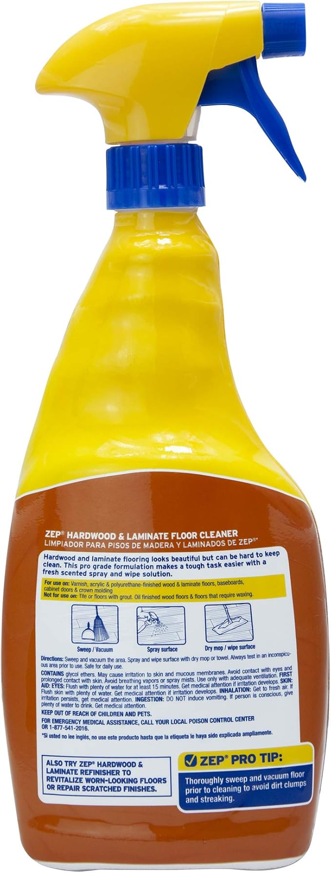 Zep ZUHLF32 Hardwood and Laminate Floor Cleaner 32 ounces (Pack of 4)